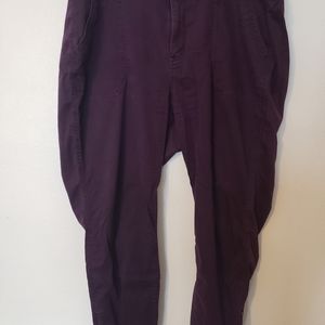 Purple zip ankle jeans